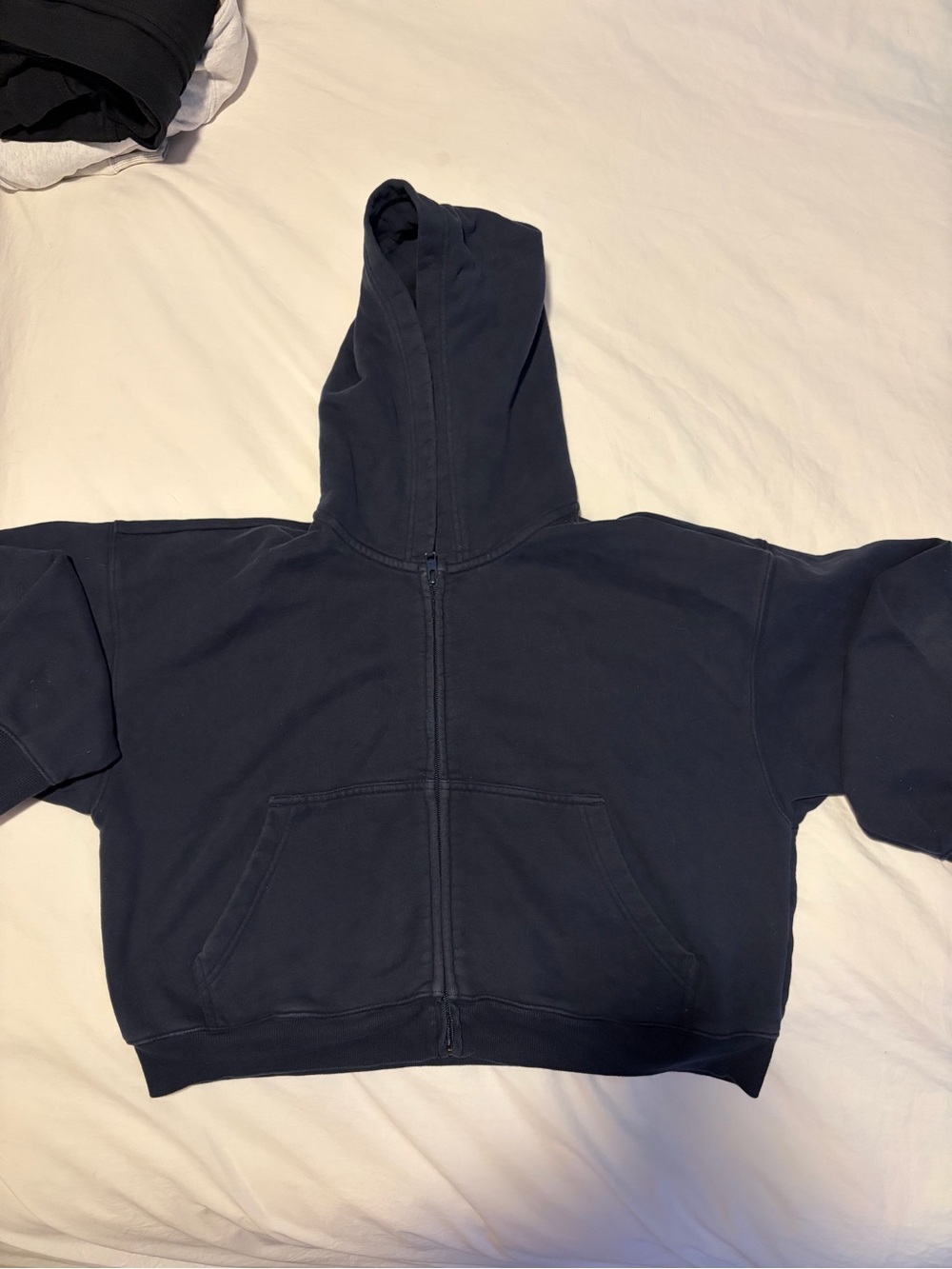 TNA Dark Blue Cozy Zip Up Hoodie - Cropped - Woman’s Size L